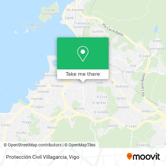 Protección Civil Villagarcia map