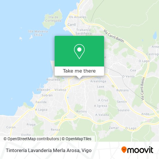 Tintorería Lavandería Merla Arosa map
