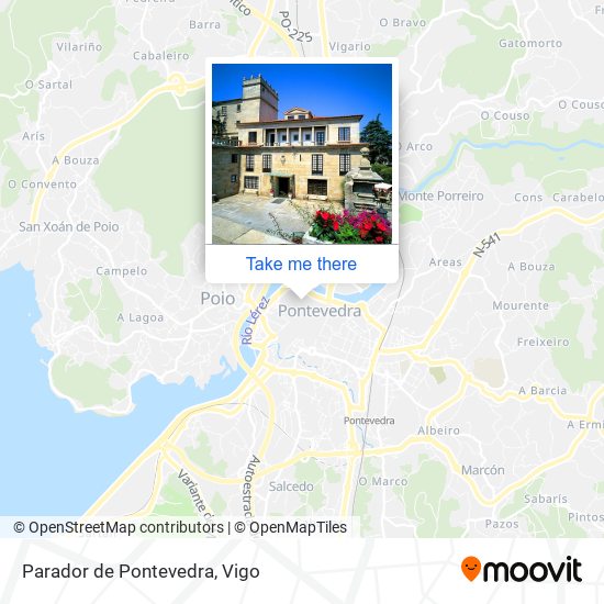 mapa Parador de Pontevedra