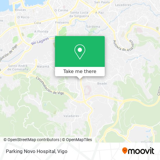 Parking Novo Hospital map