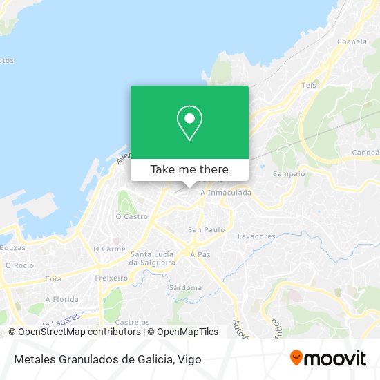 mapa Metales Granulados de Galicia