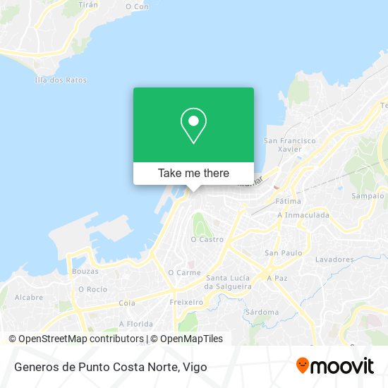 Generos de Punto Costa Norte map
