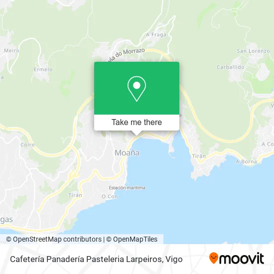 Cafetería Panadería Pasteleria Larpeiros map