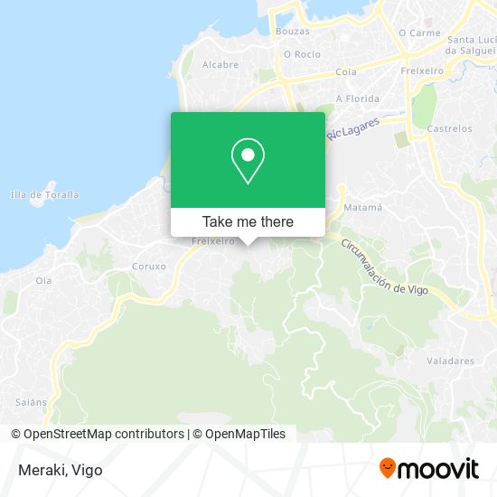 How to get to Meraki in Vigo by Bus or Ferry?