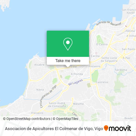 mapa Asociacion de Apicultores El Colmenar de Vigo