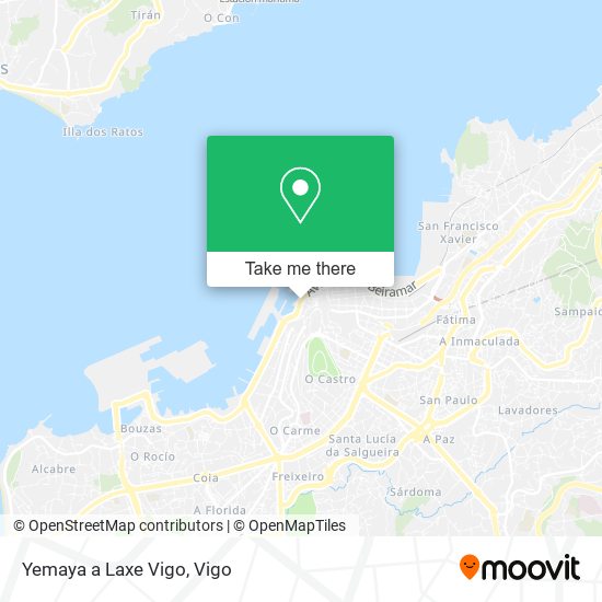 mapa Yemaya a Laxe Vigo