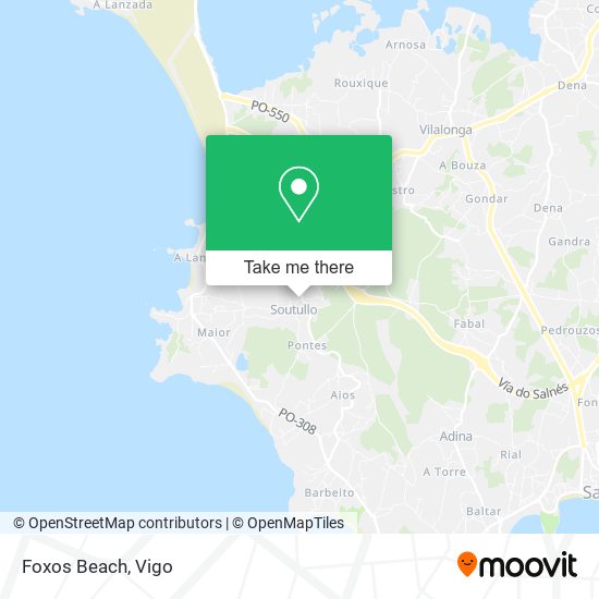 Foxos Beach map