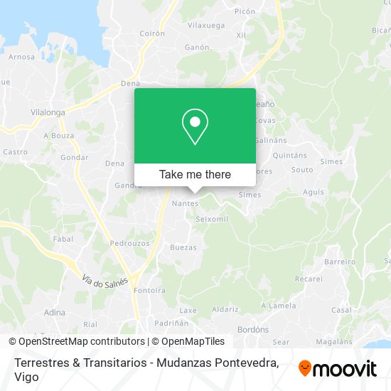 mapa Terrestres & Transitarios - Mudanzas Pontevedra