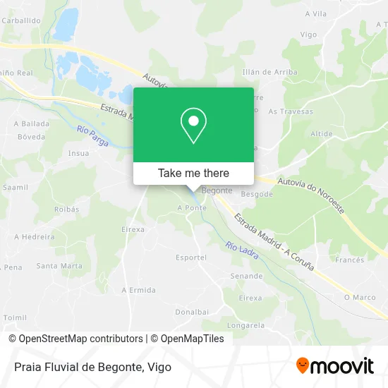 Praia Fluvial de Begonte map