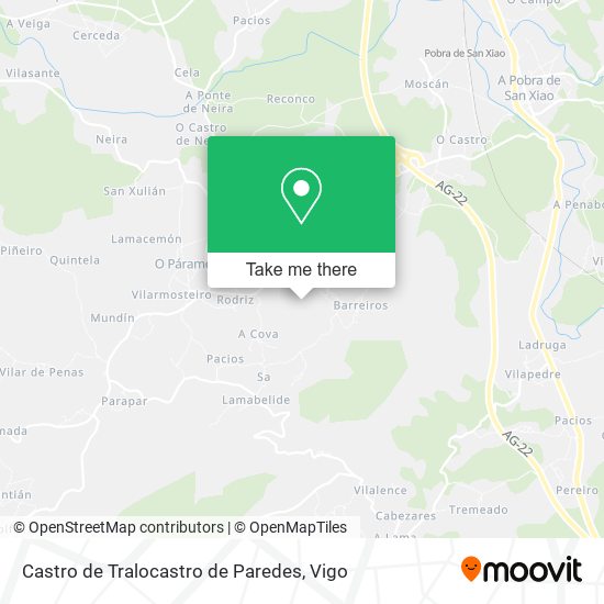 Castro de Tralocastro de Paredes map