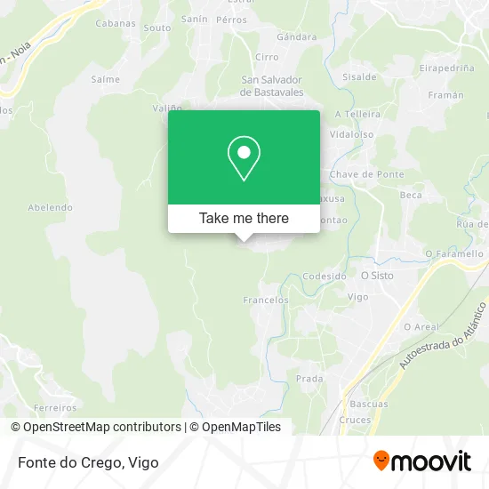 Fonte do Crego map
