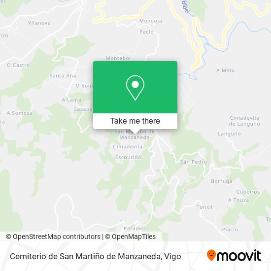 mapa Cemiterio de San Martiño de Manzaneda