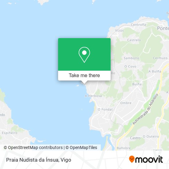 mapa Praia Nudista da Ínsua