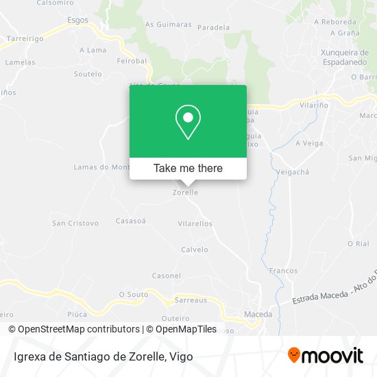 Igrexa de Santiago de Zorelle map