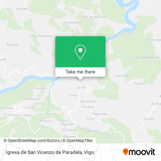 Igrexa de San Vicenzo de Paradela map