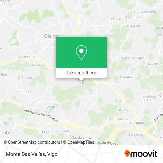 Monte Das Valías map