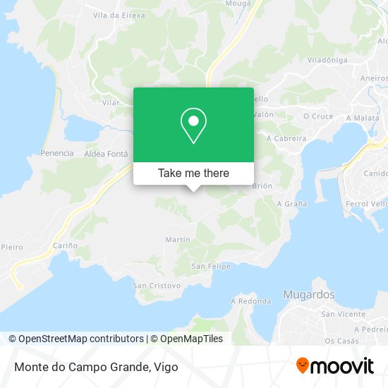 mapa Monte do Campo Grande