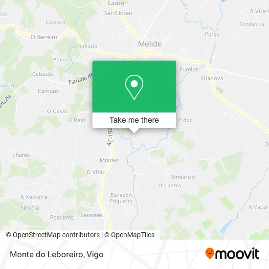 mapa Monte do Leboreiro