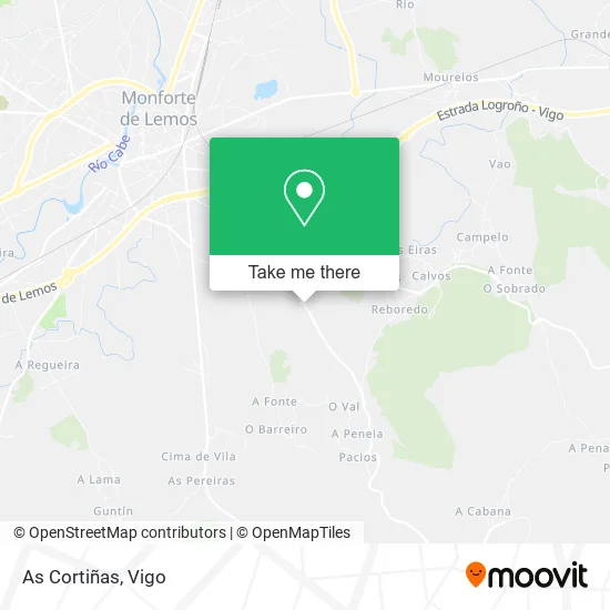 As Cortiñas map