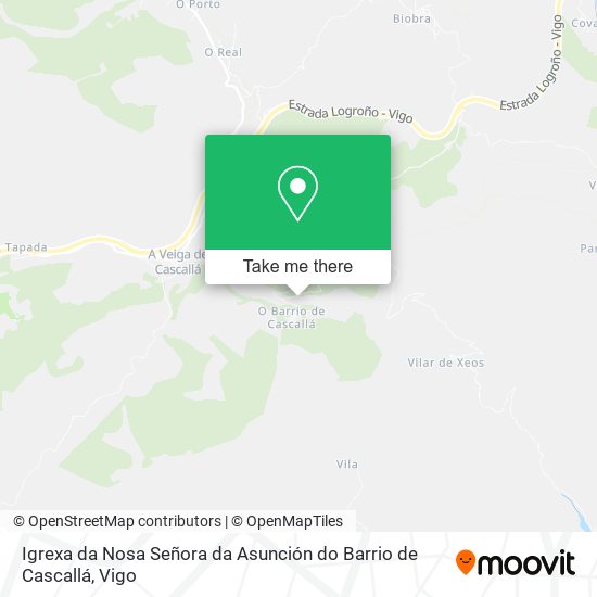 mapa Igrexa da Nosa Señora da Asunción do Barrio de Cascallá