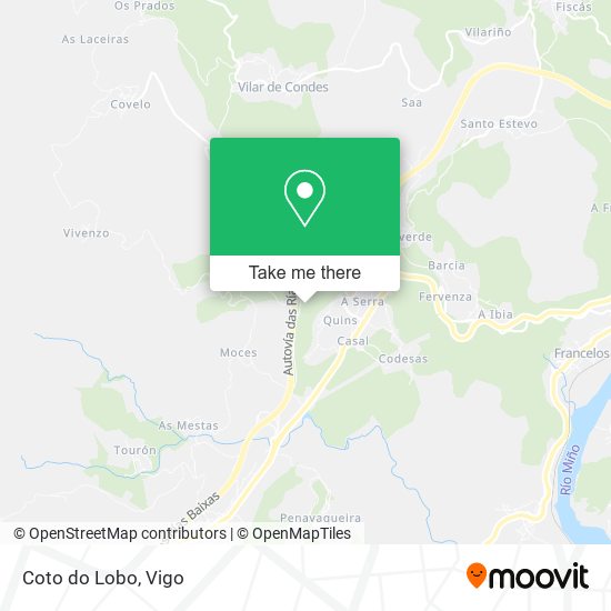 Coto do Lobo map