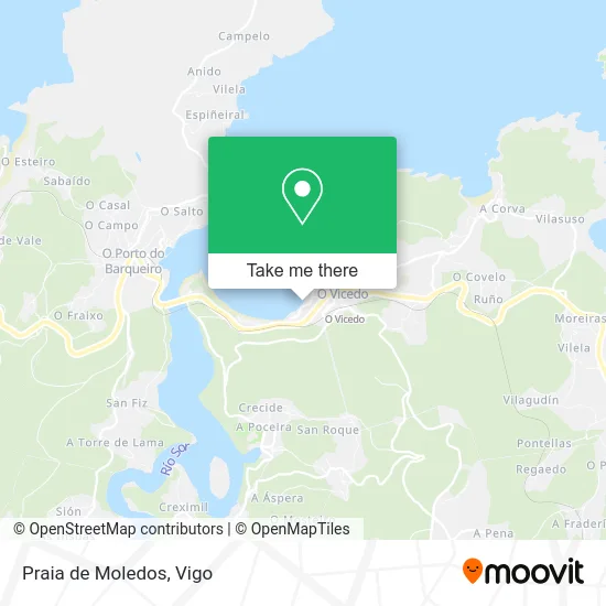 Praia de Moledos map