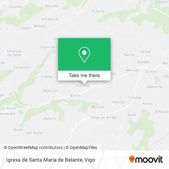 Igrexa de Santa María de Belante map