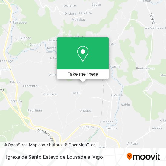 mapa Igrexa de Santo Estevo de Lousadela