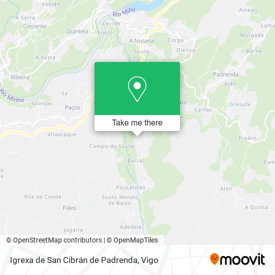 Igrexa de San Cibrán de Padrenda map
