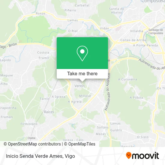 Inicio Senda Verde Ames map