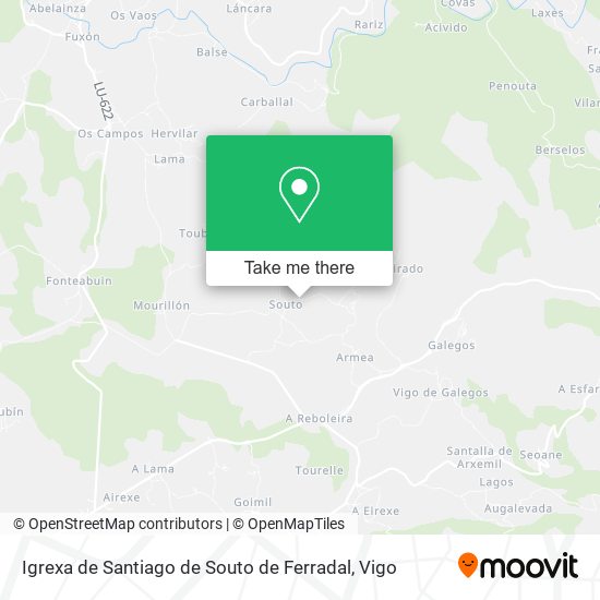 Igrexa de Santiago de Souto de Ferradal map