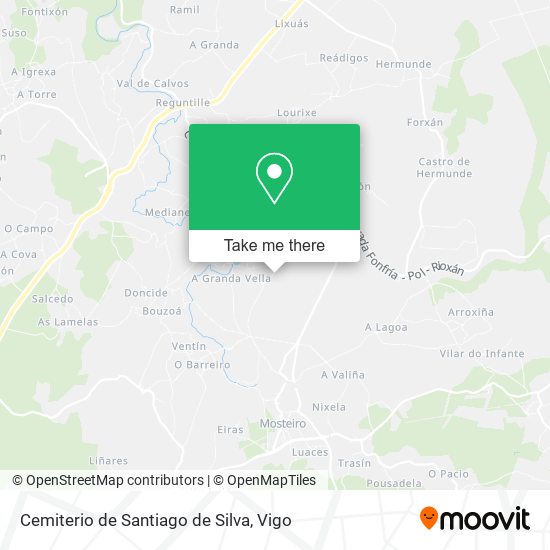 mapa Cemiterio de Santiago de Silva