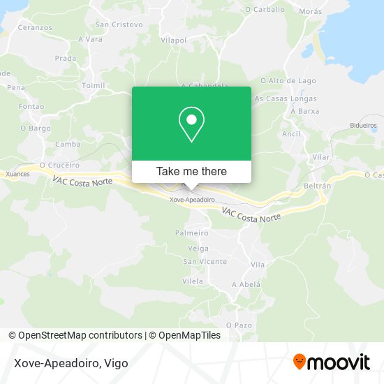 Xove-Apeadoiro map