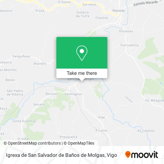 mapa Igrexa de San Salvador de Baños de Molgas