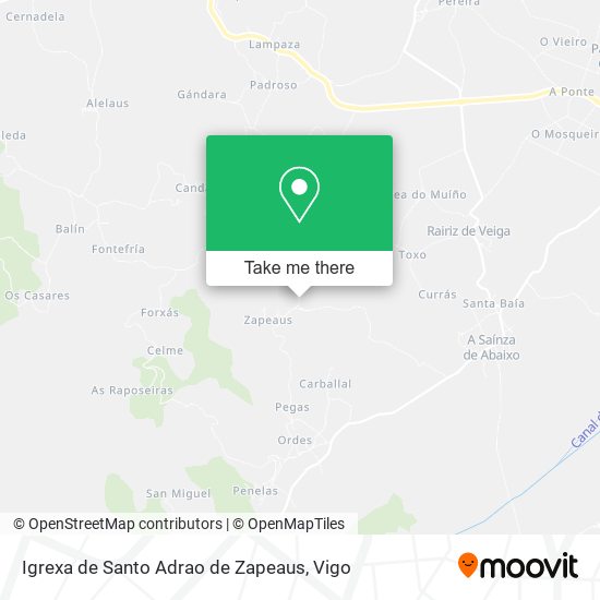 Igrexa de Santo Adrao de Zapeaus map