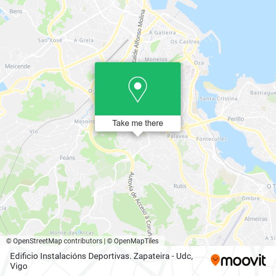 Edificio Instalacións Deportivas. Zapateira - Udc map
