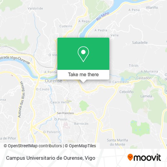 mapa Campus Universitario de Ourense