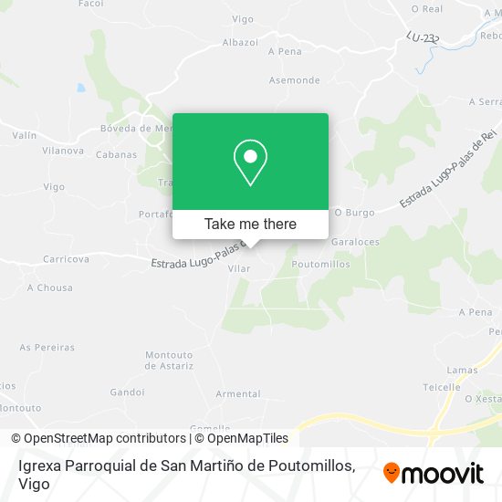 Igrexa Parroquial de San Martiño de Poutomillos map