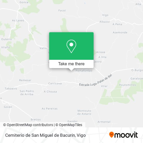 Cemiterio de San Miguel de Bacurín map