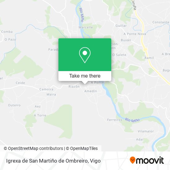 mapa Igrexa de San Martiño de Ombreiro