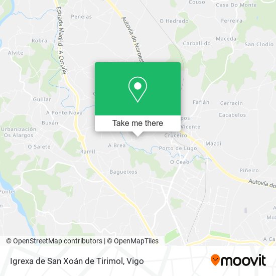 mapa Igrexa de San Xoán de Tirimol