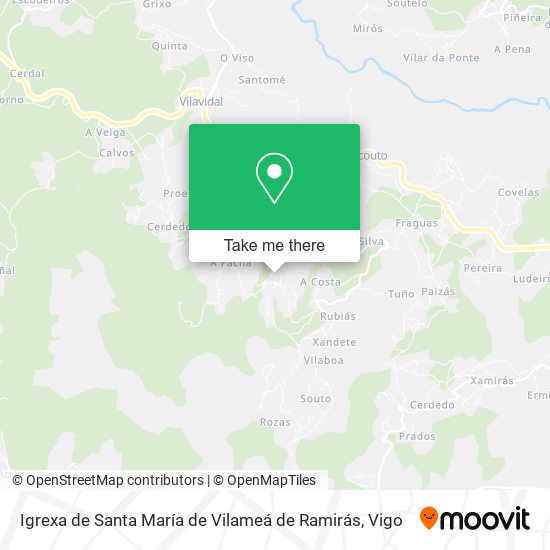 Igrexa de Santa María de Vilameá de Ramirás map