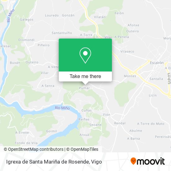 mapa Igrexa de Santa Mariña de Rosende