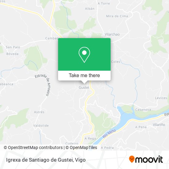 mapa Igrexa de Santiago de Gustei