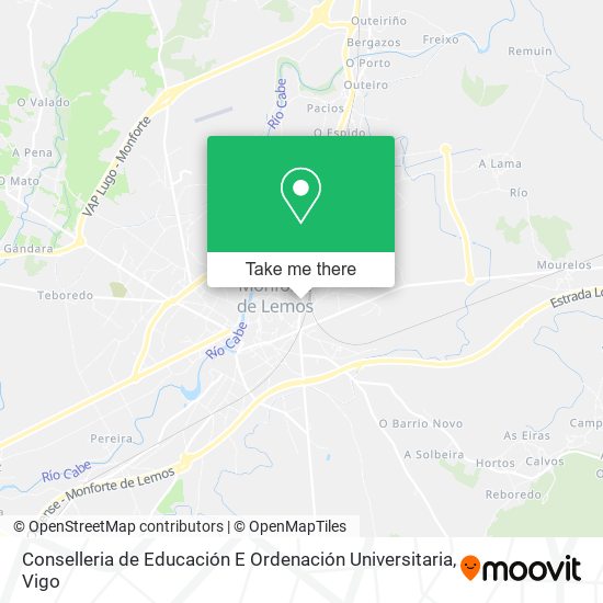 mapa Conselleria de Educación E Ordenación Universitaria