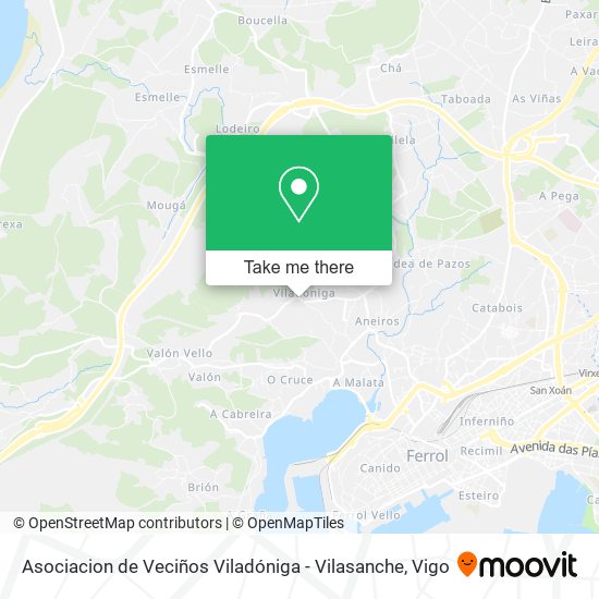 mapa Asociacion de Veciños Viladóniga - Vilasanche