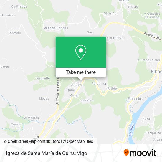 mapa Igrexa de Santa María de Quins