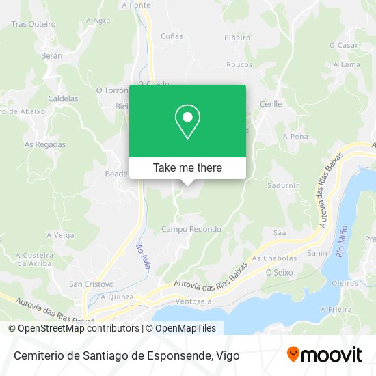 mapa Cemiterio de Santiago de Esponsende