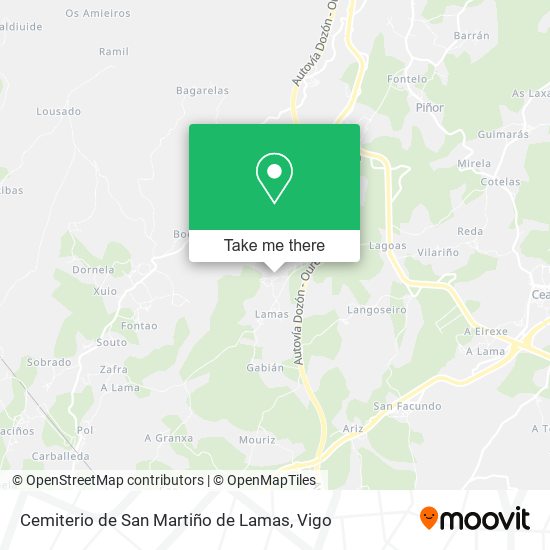 mapa Cemiterio de San Martiño de Lamas