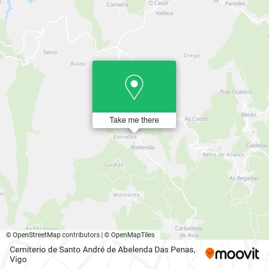 mapa Cemiterio de Santo André de Abelenda Das Penas